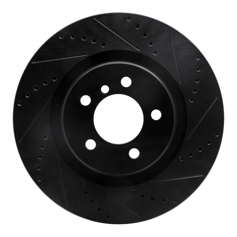 Land Rover Range Rover Brake Rotor (1) - Front Right - R1 Concepts - Drilled & Slotted - Black - `06-`12